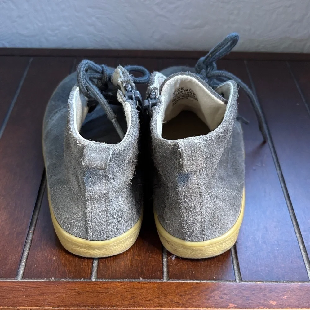 Gap Baby Gray Suede High-Top Side Zipper Sneakers sz 11